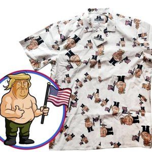 Men's Shirt - Donald Trump American Flag - Hawaiian Shirt
